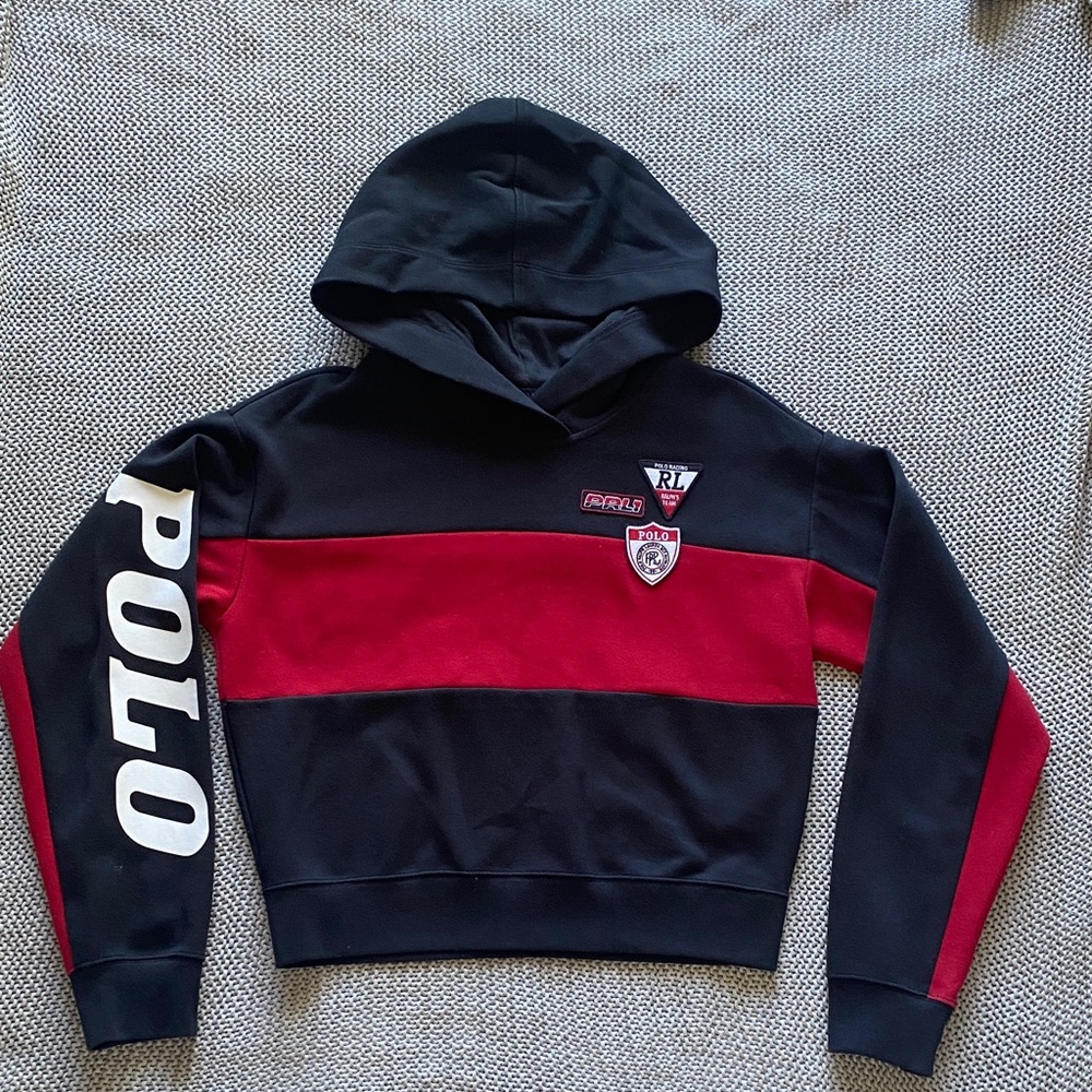 Womens Polo Ralph Lauren Black and Red Racing Sweatshirt
